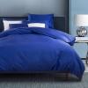 Royal Blue Solid Colored Masculine Traditional and Simple Shabby Chic Luxury Soft 100% Cotton Damask Full, Queen Size Bedding Sets