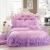 Lavender Pink Jacquard Rose Vintage Shabby Chic Victorian Lace Ruffle Romantic Elegant Girly Girls Princess Full, Queen Size Bedding Sets