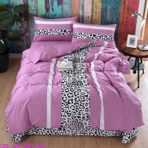 Elegant Sexy Black White and Purple Leopard Print Animal Themed Jungle Safari Feminine Twin, Full, Queen Size Bedding Sets
