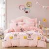Light Pink Gold Black and Brown Snail Mouse Star Owl Penguin Print Abstract Animal Themed Girls Twin, Full, Queen Size Bedding Sets