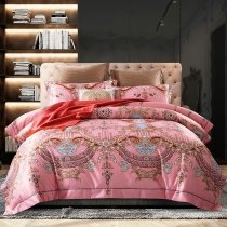 Light Pink Gold Aqua and Brown Victorian Gothic Tribal Print Antique Shabby Chic Elegant Girls Full, Queen Size Bedding Sets