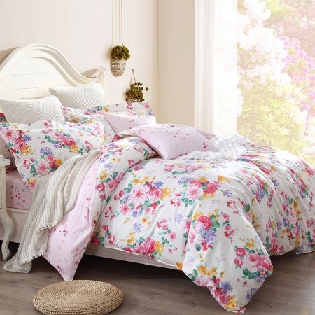 Bright Colorful Beautiful Flower Garden Country Chic Elegant Girls Full, Queen Size Bedding Sets