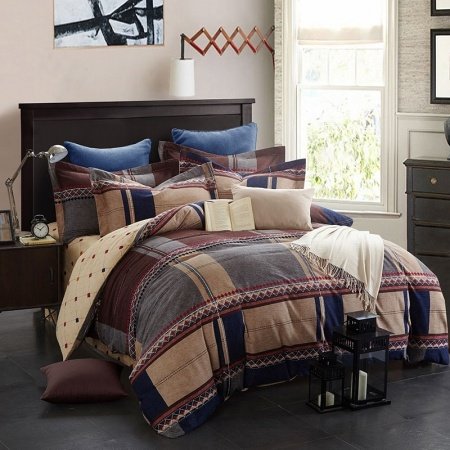 Vintage Shabby Chic Buffalo Checked Masculine Full, Queen Size Bedding Sets