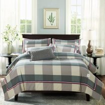 Retro Gingham Plaid Masculine Full, Queen Size Bedding Sets