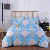 Aqua and Gold Fancy Moroccan Bohemian Royal Style Full, Queen Size Bedding Sets