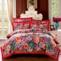 Oriental Wildflower Vintage Rustic Chic Boutique Full, Queen Size Bedding Sets