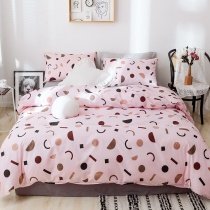 Pink and Brown Unique Geometric Pattern Hipster Twin, Full Size Bedding Sets