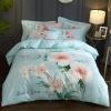 Green and White Beautiful Flower French Country Chic Full, Queen Size Bedding Sets
