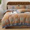 Gold and Brown Medieval Gothic Pattern Vintage Vintage Mid-Century Style Gypsy Themed Full, Queen Size Bedding Sets