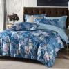 Luxury Peony Blossom and Paisley Print Rustic Chic Boutique Oriental Style Full, Queen Size Bedding Sets
