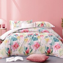 Bright Colorful Tropical Flower Full, Queen Size Bedding Sets