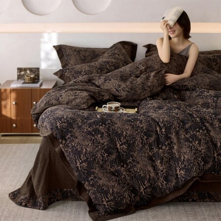 Black and Brown Farmhouse Shabby Chic Full, Queen Size Bedding Sets