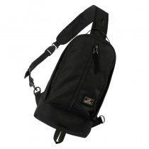 Black Polyester Cool Men Medium Crossbody Shoulder Chest Bag Boutique Sewing Pattern Zipper Casual Travel Hiking Cycling Sling Backpack