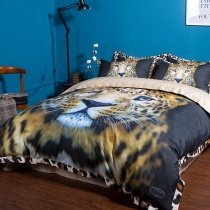 Boys Brown Black and White Cheetah ( Leopard ) Print Jungle Safari Animal Themed Twin, Full, Queen Size Bedding Sets