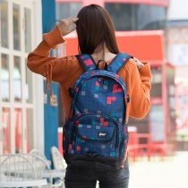 Navy Blue Red Turquoise Oxford Senior Large Campus Book Bag Plaid Print Oversized Boys High School Backpack