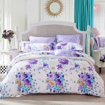 Bright Colorful Country Chic Beautiful Floral Print Garden Images Full, Queen Size Bedding Sets