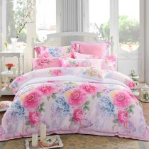 Bright Colorful Blossom Asian Inspired Cute Style Bedding Sets