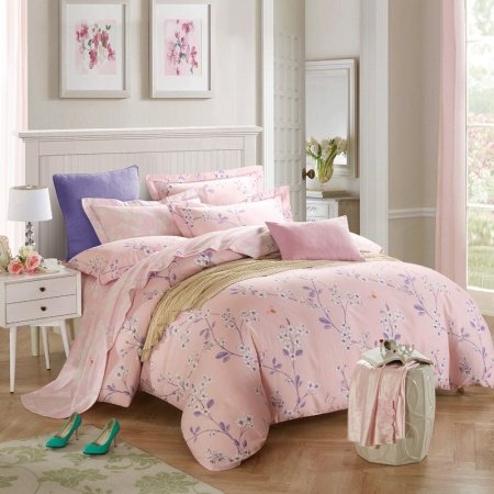 Elegant Girls Plum Flower Beautiful Cute Style Full, Queen Size Bedding Sets