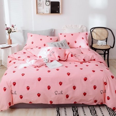Cute Girls Funny Strawberry Hipster Twin, Full Size Bedding Sets