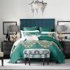 Gold and Teal Indian Bohemian Fancy Royal Style Full Queen Size Bedding Sets