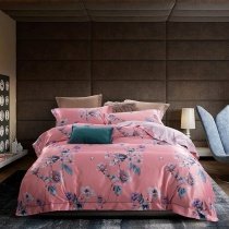 Coral Red Floral Elegant amd Modern Full, Queen Size Bedding Sets
