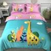 Cute Giraffe Bright Colorful Cartoon Animal Twin, Full, Queen Size Bedding Sets for Kids Teen Girls Boys Children