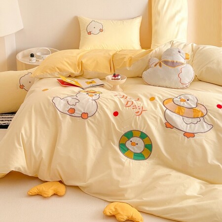 Yellow Duck Anime Style Kids Twin, Full Size Bedding Sets