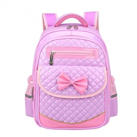 Lavender Patent Leather with Pink Trim Quilted Flap School Backpack ...