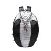 Black Leather Embossed Metallic Silver Snake-shaped Men Travel Backpack Punk Rock and Roll Spike Rivet Studded School Campus Book Bag