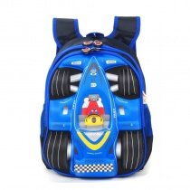 Personalized Black and Blue Oxford Boys Pupil Preppy School Book Bag Cool Racing Car-shaped Kids Campus Backpack