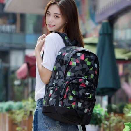 Oversized Oxford Senior Large Preppy Campus Book Bag Colorful Geometric Mosaic Print Boys High School Backpack