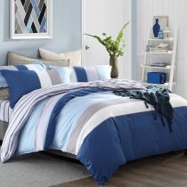 Boys Rugby Stripe Modern Chic Masculine Simply Full, Queen Size Bedding Sets