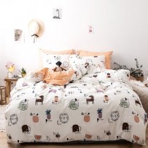 Hipster Kids Modern Chic Jungle Animal Cartoon Twin, Full Size Bedding Sets