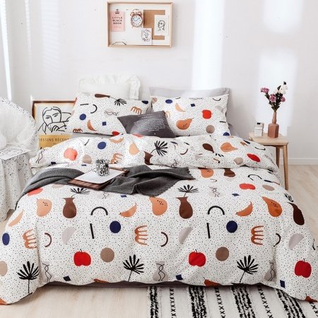Hipster Apple Pear and Banana Print Childrens Twin, Full Size Bedding Sets
