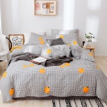 Unusual Style Simply Soft Grid and Orange Print Twin, Full Size Bedding Sets