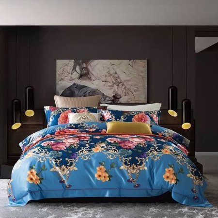 Elegant Oriental Style Flower Luxury Full, Queen Size Bedding Sets