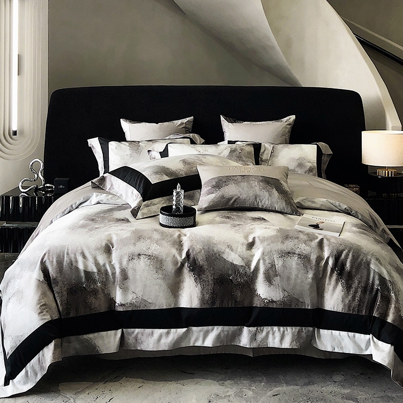 Gray and White Unique Old World Full, Queen Size Bedding Sets
