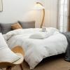 Off White Seersucker Solid Color Simply Elegant Trendy Twin, Full, Queen Size Bedding Sets