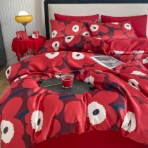 Red Flower Romantic Warm Style Full, Queen Size Bedding Sets