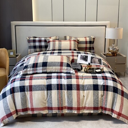 Vogue Plaid Print Masculine Full, Queen Size Bedding Sets