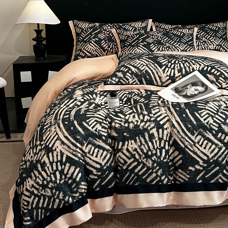 Black and White Abstract Industrial Style Full, Queen Size Bedding Sets