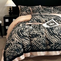 Black and White Abstract Industrial Style Full, Queen Size Bedding Sets