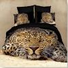Black and Brown 3D Leopard Print Animal Jungle Safari Themed Sexy Kids and Teen Boys Twin, Full Size Bedding Sets