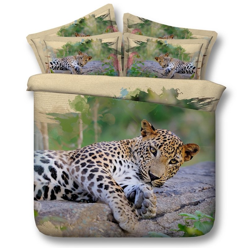 Leopard Print 3D Design Wild Animal Themed Twin, Full, Queen, King Size