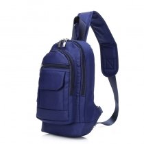 Waterproof Royal Blue Oxford Men Crossbody Shoulder Chest Bag Sturdy Sewing Pattern Small Casual Travel Hiking Cycling Sling Backpack