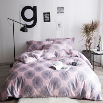 Hipster Dusty Pink and Gray Unique Polka Dot Print Abstract Full, Queen Size Bedding Sets