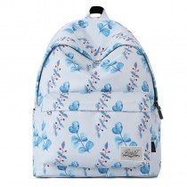 Oversized Oxford Senior Preppy Style Book Bag Blue Beige and Red Botanical Anti Theft Zipper Girls High School Backpack
