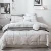 Gray and White Plaid Modern Chic Twin, Full, Queen Size Bedding Sets