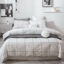 Gray and White Plaid Modern Chic Twin, Full, Queen Size Bedding Sets