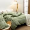 Green Seersucker Solid Color Simply Shabby Chic Vintage Twin, Full, Queen Size Bedding Sets